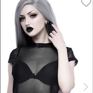 Killstar All Seeing Mesh Crop Top Sz M